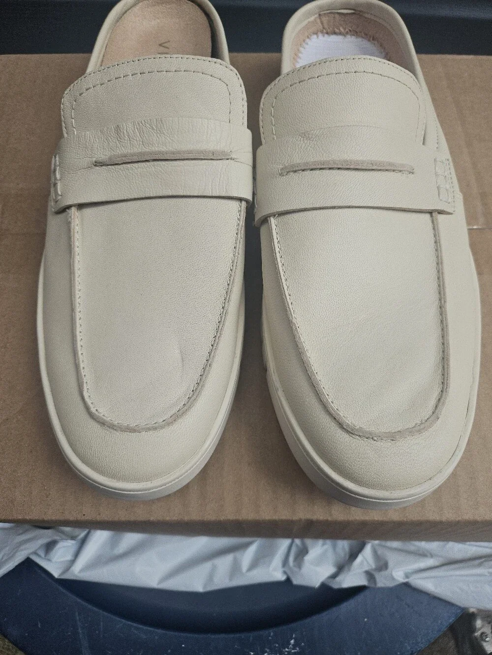 Vionic Men's Slip-On Penny Loafers in Cream